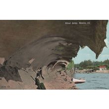 Nanaimo BC Canada Antique Boat Cave Rocks Old Postcard