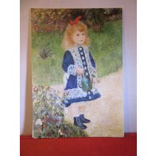 A GIRL WITH WATERING CAN by Auguste Renoir used postcard by Medici Soc 1978 pm #