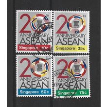 Singapore.20th Anniv of Association South-east Asian Nations set of 4.FU.Jul25
