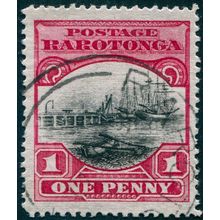 Cook Islands 1924 1d black & deep carmine SG82 used
