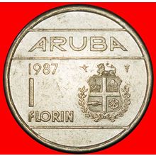 Ⰶ NETHERLANDS (1986-2013): ARUBA ★ 1 FLORIN 1987! BEATRIX★LOW START★NO RESERVE