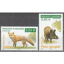 Andorre Français 2008 Yvert 649 - 650 Neuf ** Cote (2017) 4.40 € Animaux