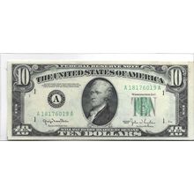 1950 US $10.00 Bill Federal Reserve Bill Gem UNC