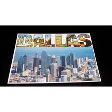 DOWN TOWN DALLAS TEXAS BIRD'S EYE VIEW GLOSSY 5X7 POST CARD