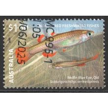 AUSTRALIA 2025: ENDANGERED FRESHWATER FISHES - $1.50 REDFIN BLUE EYE USED (G7)