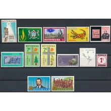 13 Stamp Selection - Botswana - Unused Hinged & Mint