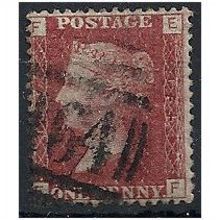 1858 SG43 1d Red Plate 155 Fine Used Check Letters "EF" ...