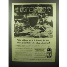 1960 Sunsweet Prune Juice Ad - Millions Pay More