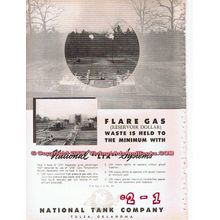 NATIONAL TANK COMPANY 1955 flare gas waste LTX systems vintage ad