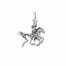 Sterling Silver Warrior on Horse Charm Pendant