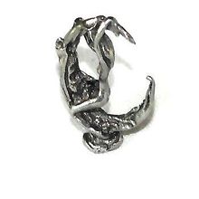 Nymph Riding Crescent Moon Pewter Figurine - Lead Free