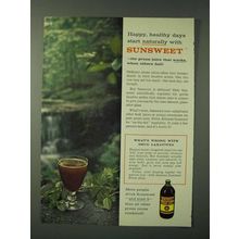 1960 Sunsweet Prune Juice Ad - Happy, healthy days start naturally
