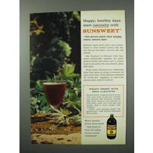 1960 Sunsweet Prune Juice Ad - Happy, Healthy Days