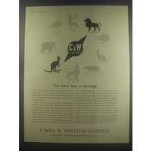 1954 Cable & Wireless Limited Ad - The Lion has a message