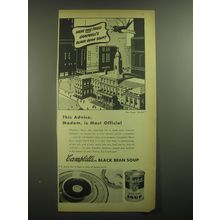 1945 Campbell's Black Bean Soup Ad - This advice, madam, is most official