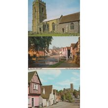 Kersey Water Splash Medieval Suffolk Church 3x 1970s Postcard
