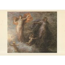 L'Aurore Et La Nuit Ignace Henry Latour Painting Birmingham Gallery Postcard