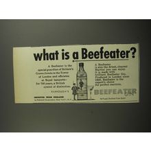 1952 Beefeater Gin Ad - What is a Beefeater?