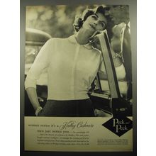 1957 Peck and Peck Hadley Cashmere Sweater Advertisement - Women notice