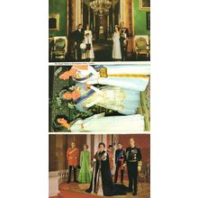 The Royal Family Queen Elizabeth II Madame Tussauds 3x 1970s Postcard s