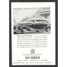 HUMBER PULLMAN car ROOTES GROUP :- Original Vintage 1947 Advert <> POST FREE