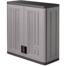 Suncast 4 Cubic Feet Resin Single Shelf Garage Wall Storage Cabinet, Platinum