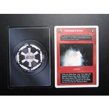 Star Wars 1995 Premiere Decipher CCG W/B Card A Disturbance In The Force DS