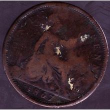 1867 Great Britain 1 Penny Coin