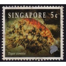 SINGAPORE 1994 Marine Life 5c Tiger Cowrie Sc#674 - USED @C004