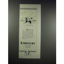1931 The Barclay Hotel Ad - Polo Draws Its Galleries