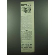 1931 The American Federation of Musicians Ad - Rivals