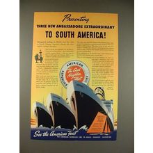 1938 American Republics Line Ad - Brazil, Uruguay
