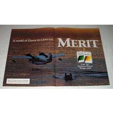 1985 Merit Cigarettes Ad - A World Of Flavor