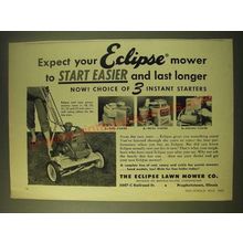 1956 Eclipse Lawn Mower Ad - Expect your Eclipse mower to start easier