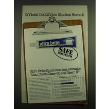 1972 Colgate-Palmolive Ultra Brite Toothpaste Ad - Official dentifrice studies