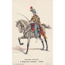 Colonel Regiment 1845 Hussards De Francais French Old Military Uniform Postcard