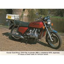 Fiat Honda Gold Wing Bike Motorcycle Great Yarmouth Gravy Postcard