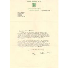 Virginia Bottomley Religious Broadcasting Bill MP Hand Signed Letter
