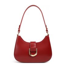 Women Genuine Leather Shoulder Bag Red