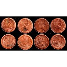 Australia 4 x One Cent Coins 1966 to 1969 Possum Queen Elizabeth II 1c QE II