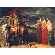 Theodore Chasseriau - Macbeth and Banquo Encountering the Th Poster Canvas Movie
