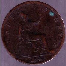 1894 Great Britain 1 Half Penny Coin