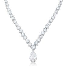 Bejeweled Cubic Zirconia Pear Drop Necklace