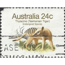 AUSTRALIA, MAMMAL, Tasmanian Tiger, Thylacine, white 1981, 20c