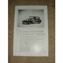 1929 Hudson 5 Passenger Club Sedan Ad, NICE!!