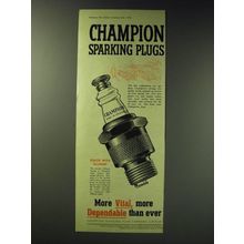 1942 Champion Spark Plugs Ad - More vital, more dependable