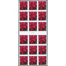Holiday Poinsettia ATM Booklet Pane of 18 - Postage Stamps Scott 4821a