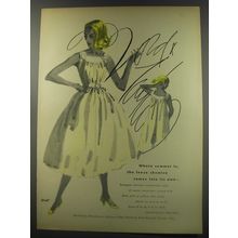 1956 Lord & Taylor Fashion Ad - Where summer is, the loose chemise comes