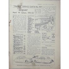 JAGUAR MK VII 1952 Motor Trader Service Data Brochure No. 197