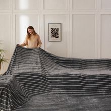 COOVA Seamless Big Blanket - 120X120 Inch Oversized King Jacquard Stripes Huge F